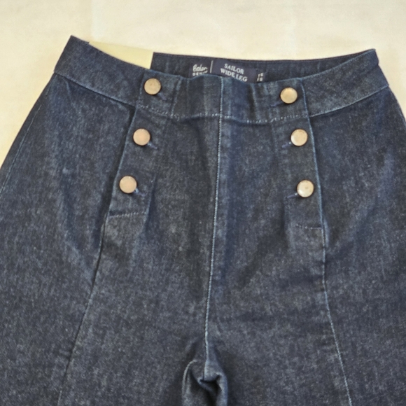 Boden Denim Sailor Wide Leg High Rise Dark Jeans, Women US 8R, New With Tags NWT - Picture 4 of 16